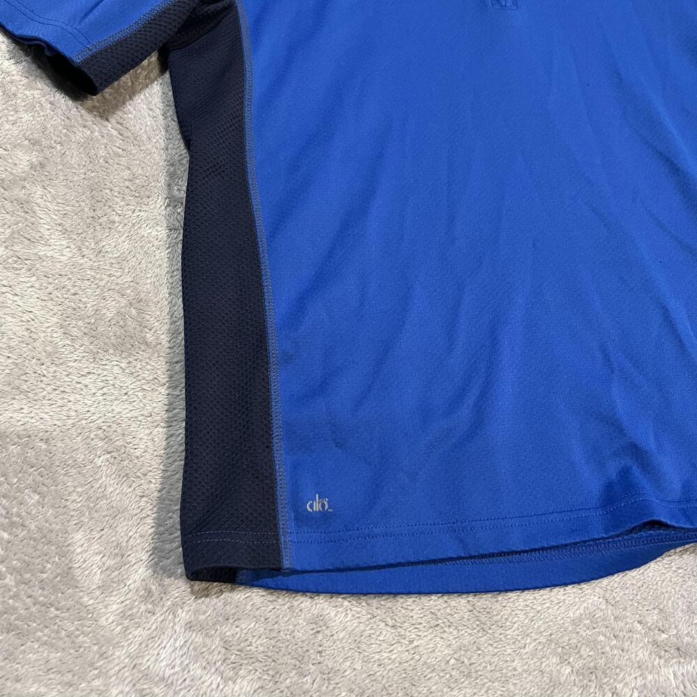 alo Coolfit Shirt Mens Medium Blue Quarter Zip Athletic Never Quit Race Golf - Picture 2 of 8